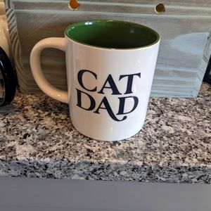 CAT DAD MUG green inside. Brand new, never used. No chips or cracks.